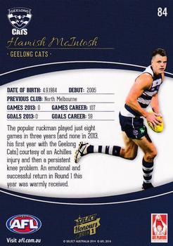 2014 Select AFL Honours Series 1 #84 Hamish McIntosh Back